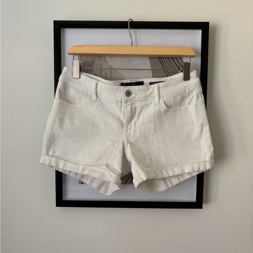 Hollister Low rise White Denim Shorts
